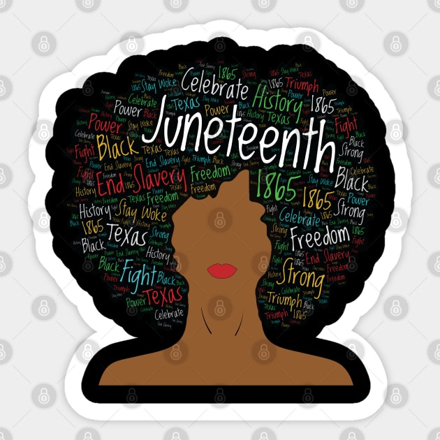 Juneteenth Afro Sticker by blackartmattersshop